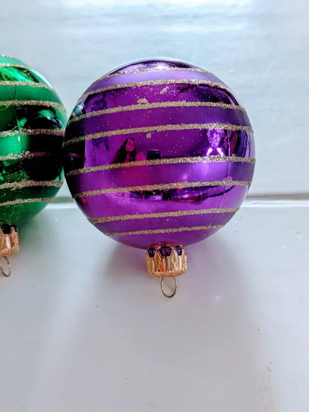 Set of 4 VTG GKI Bethlehem Glass Shatterproof Ornaments Classic Italian Romania